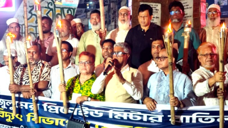 প্রি-পেইড মিটার বাতিলের দাবিতে নারায়ণগঞ্জে সমাবেশ, মশাল মিছিল